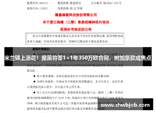 米兰锦上添花！魔笛将签1+1年350万欧合同，附加条款成焦点